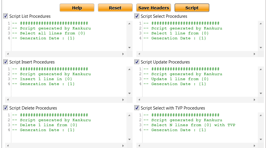 Custom headers in procedures