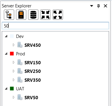 Server Explorer Filter